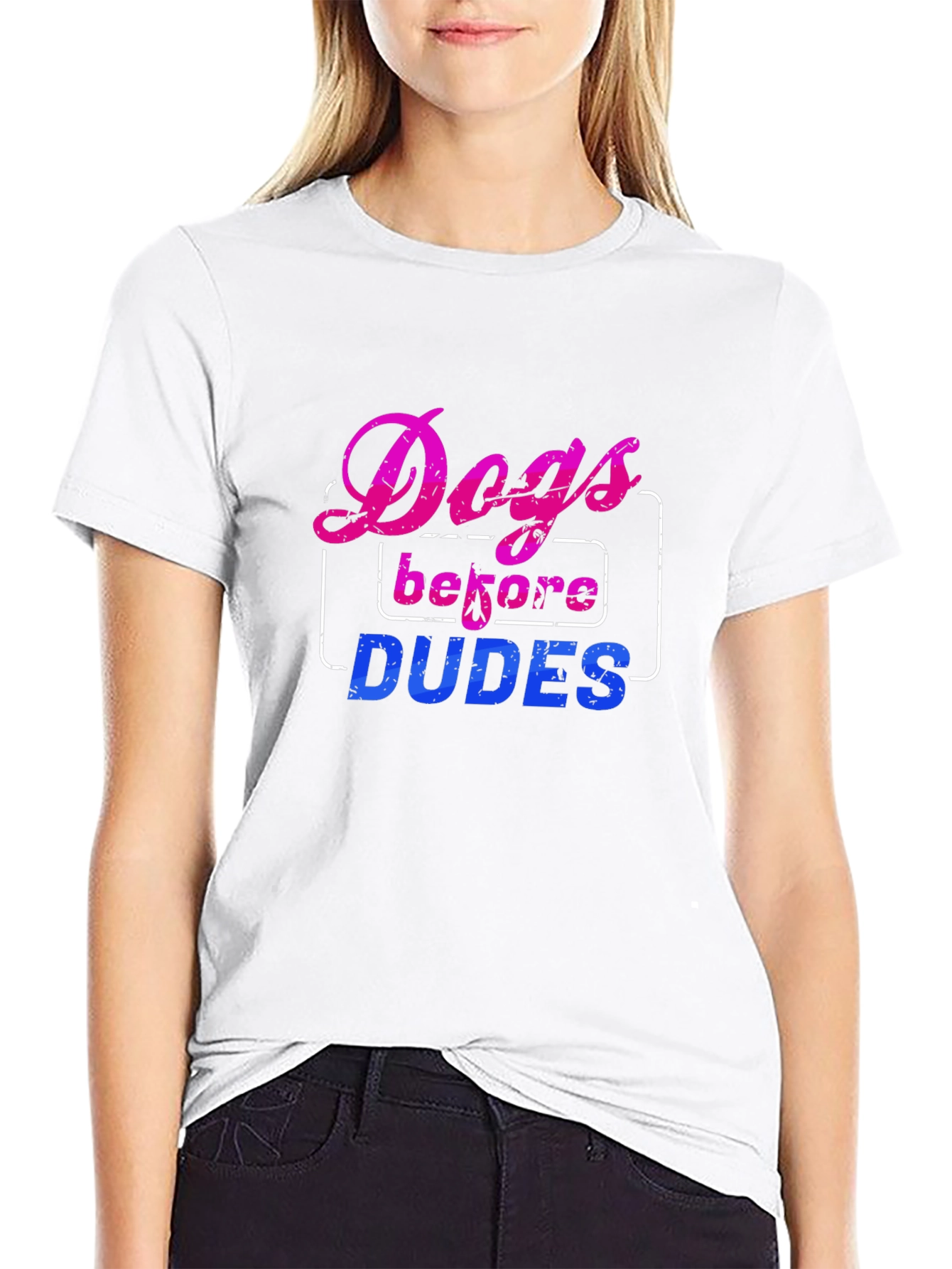 Dogs Before Dudes Graphic Tee - Black