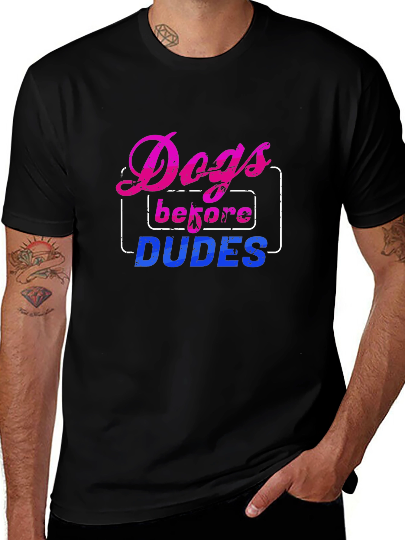 Dogs Before Dudes Graphic Tee - Black