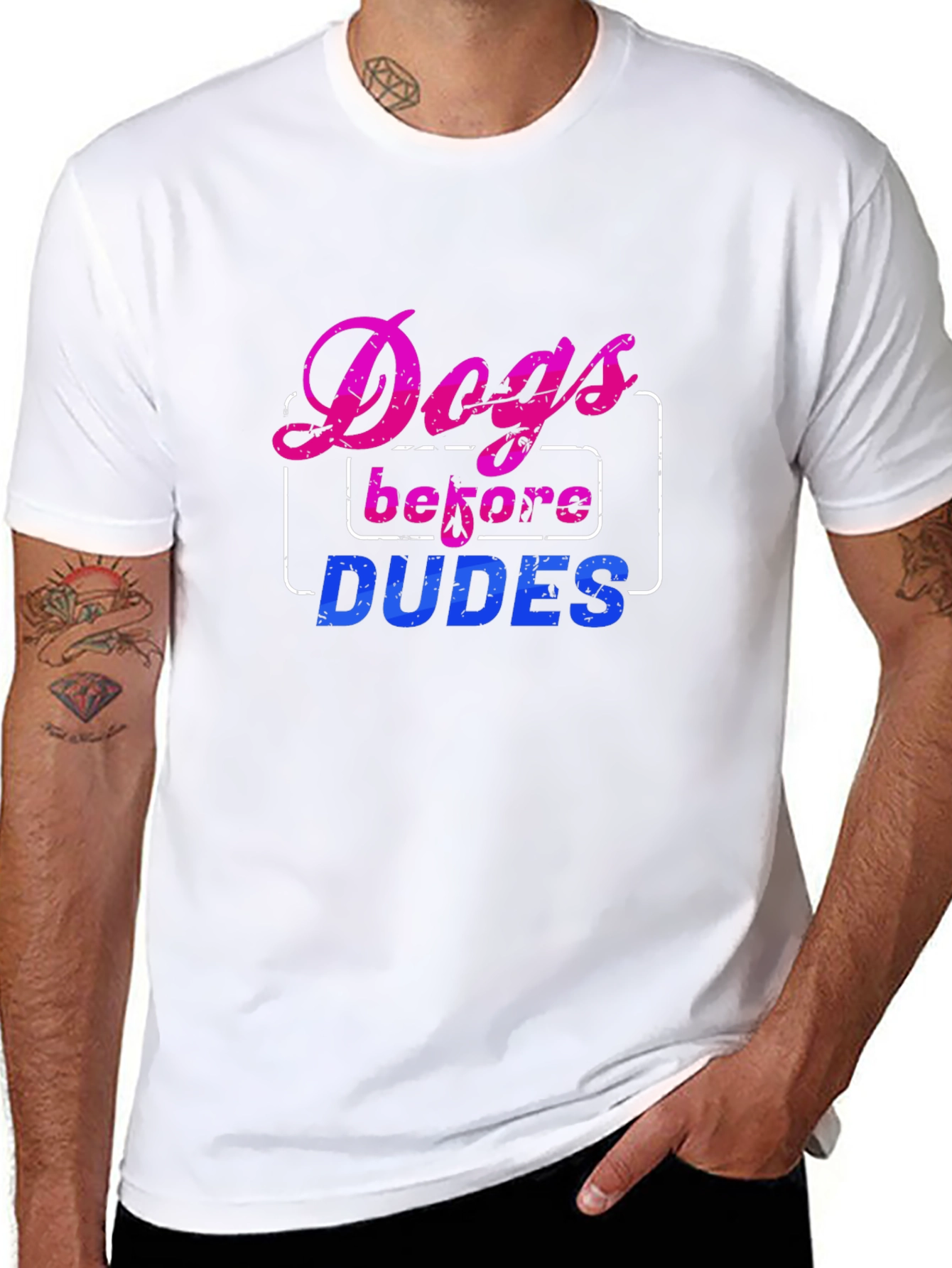Dogs Before Dudes Graphic Tee - Black