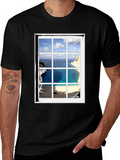 Ocean View Window Pane Graphic T-Shirt