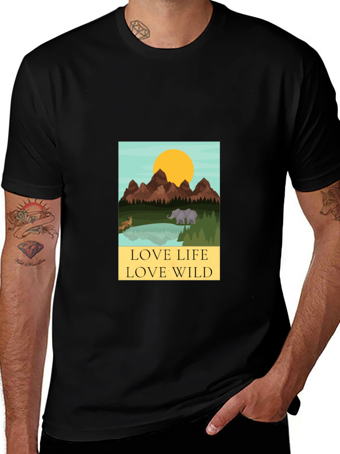 Love Life Love Wild Graphic Tee - Black