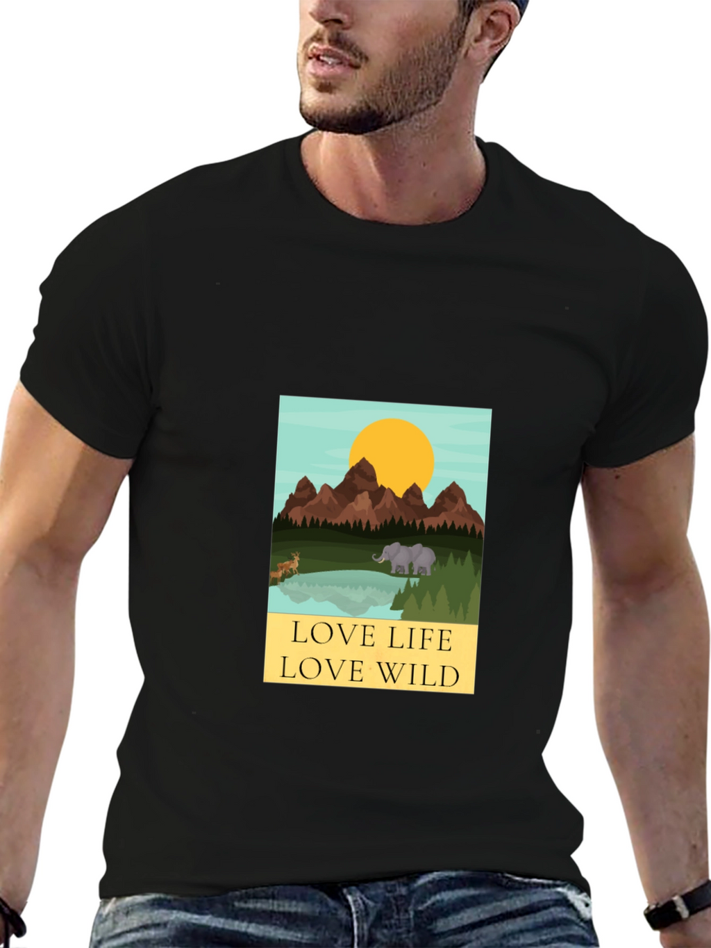 Love Life Love Wild Graphic Tee - Black