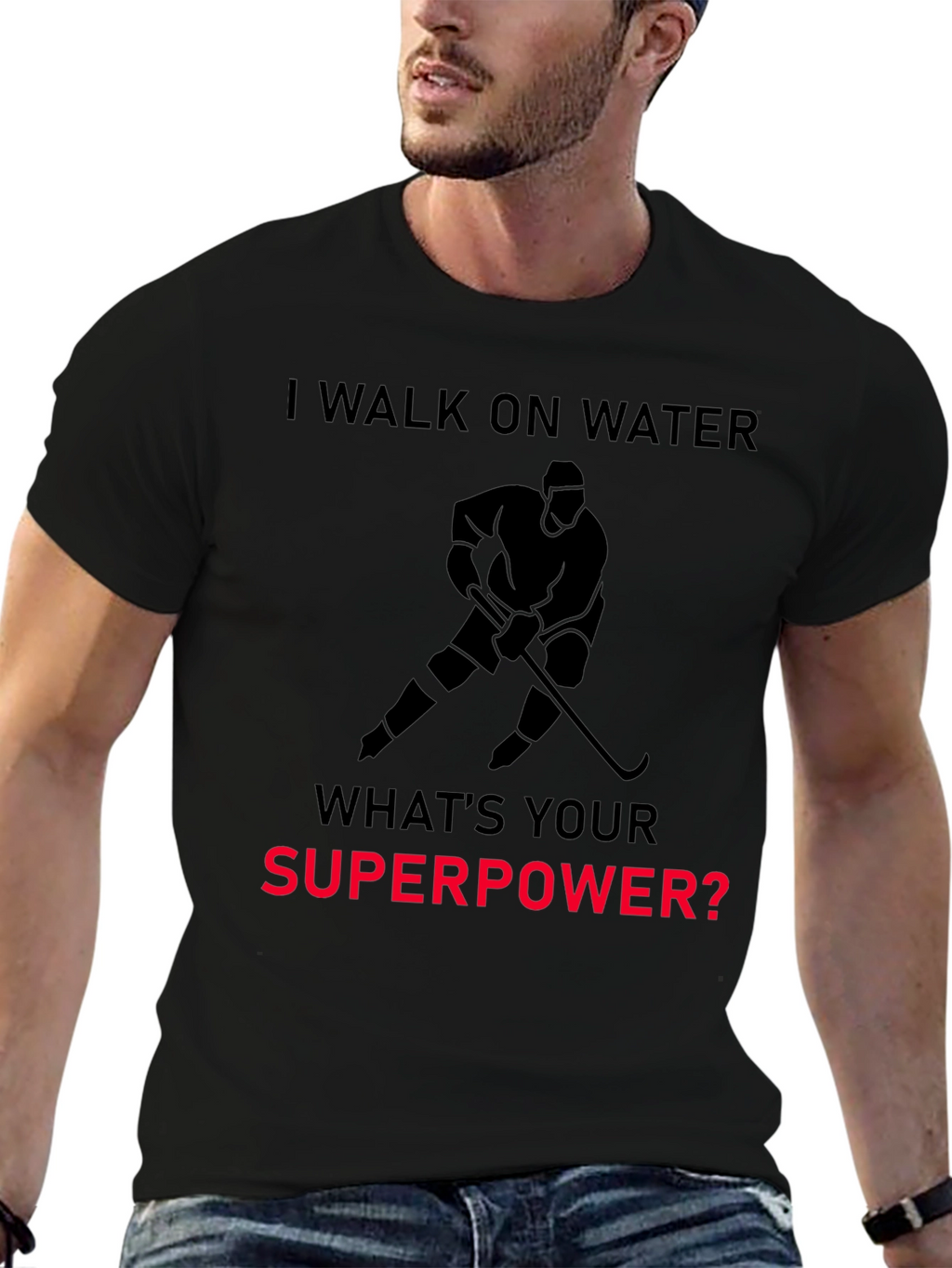 I Walk On Water Hockey Superpower T-Shirt