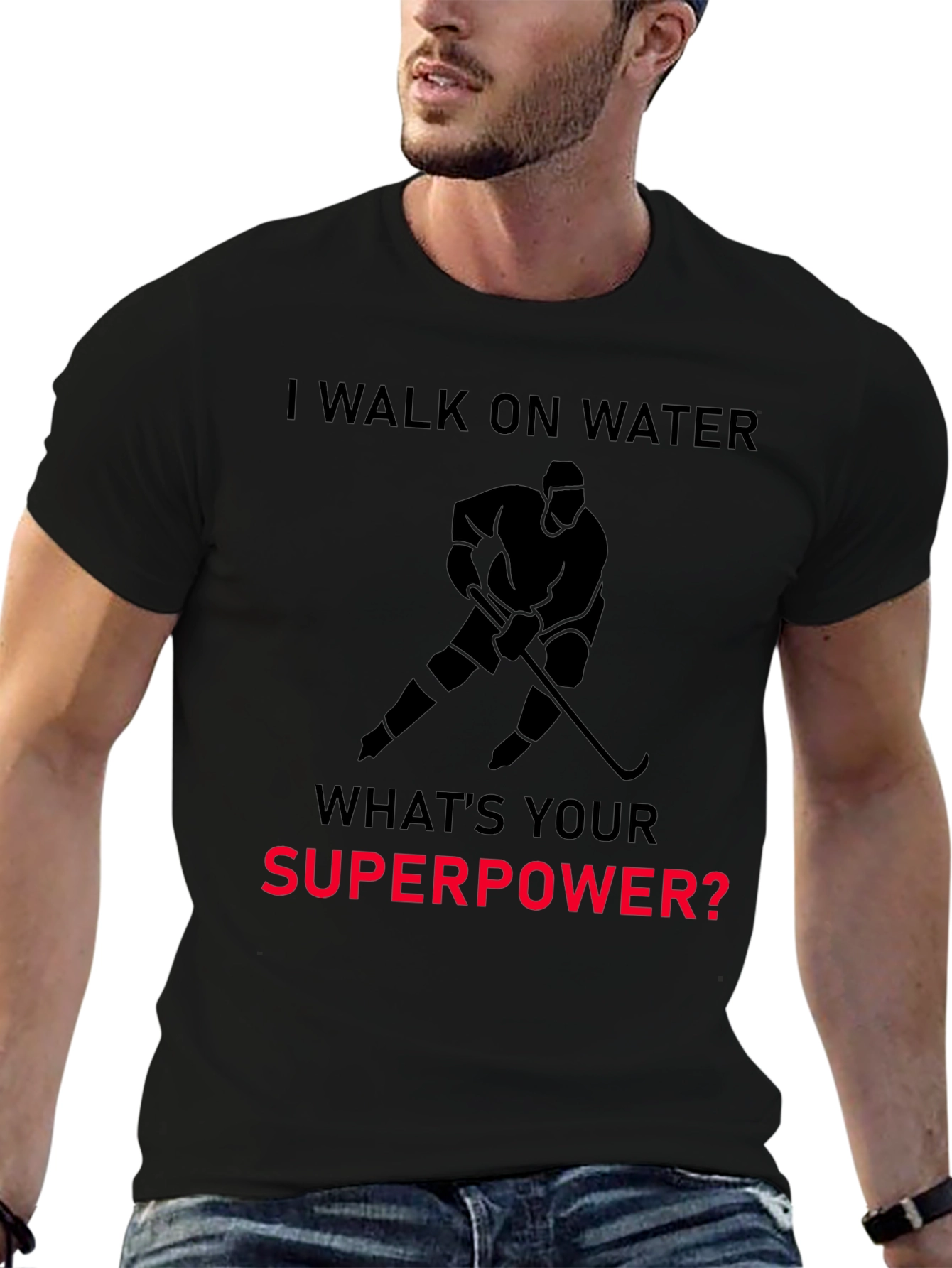 I Walk On Water Hockey Superpower T-Shirt