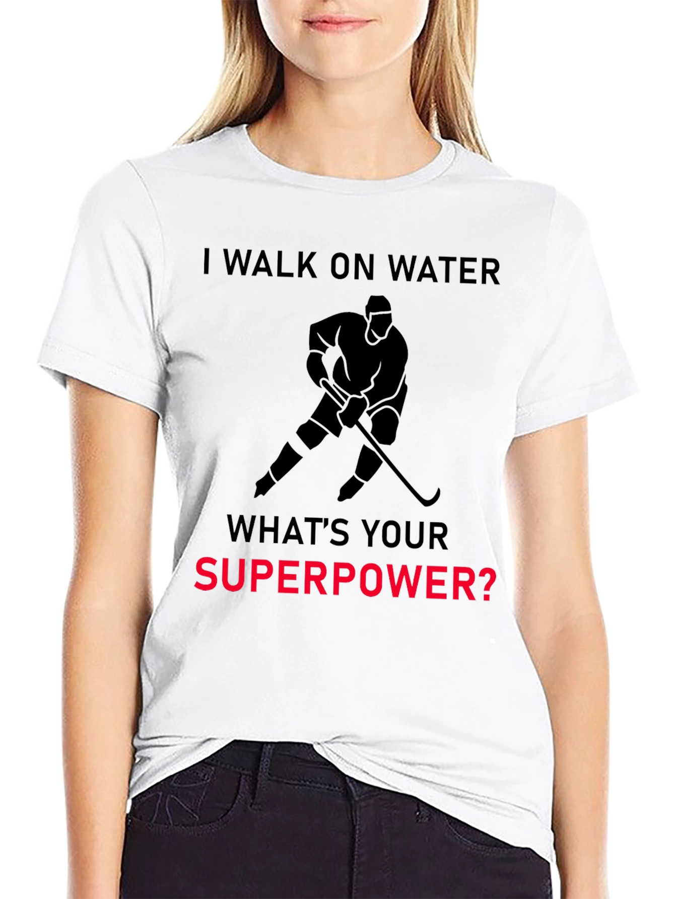 I Walk On Water Hockey Superpower T-Shirt
