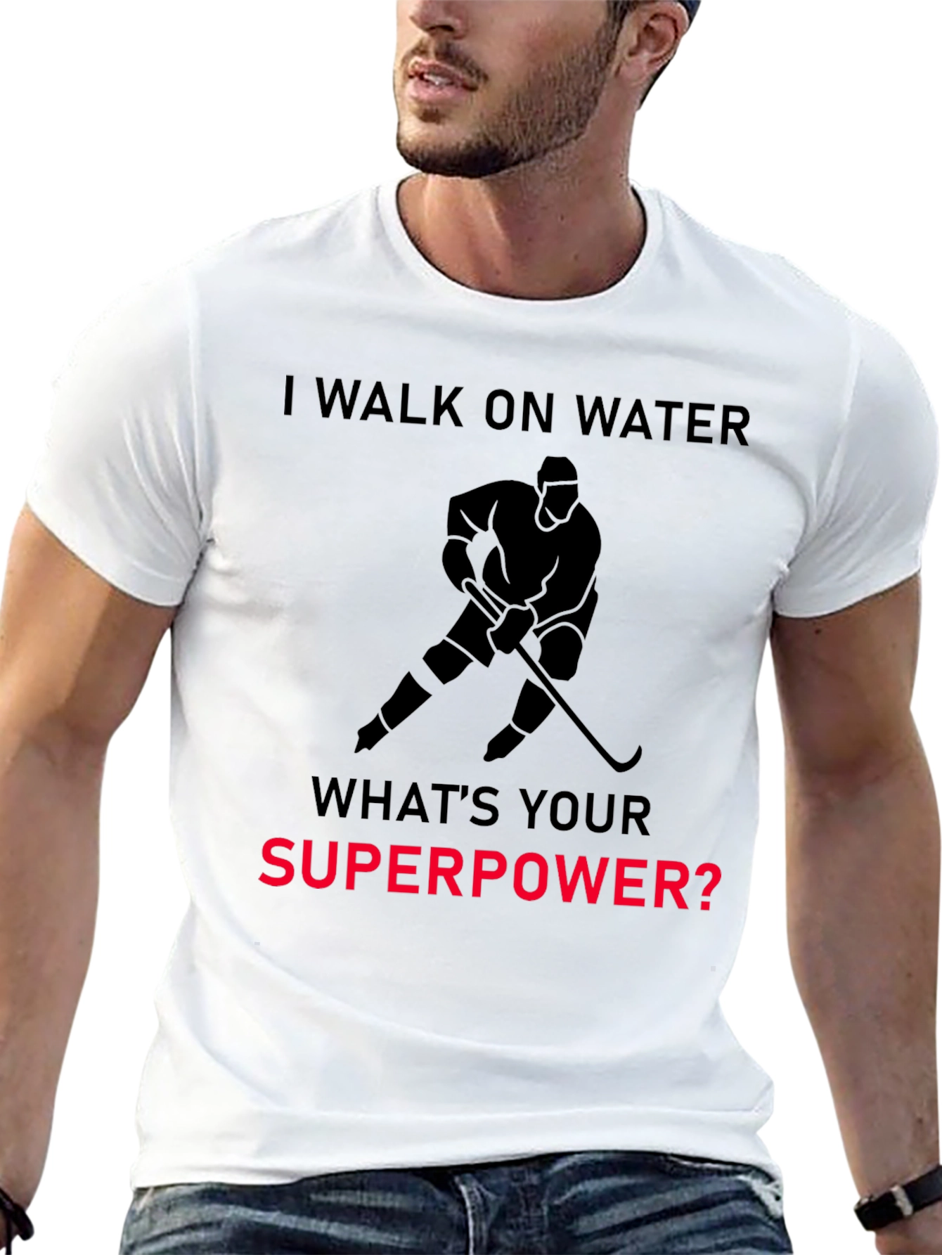 I Walk On Water Hockey Superpower T-Shirt