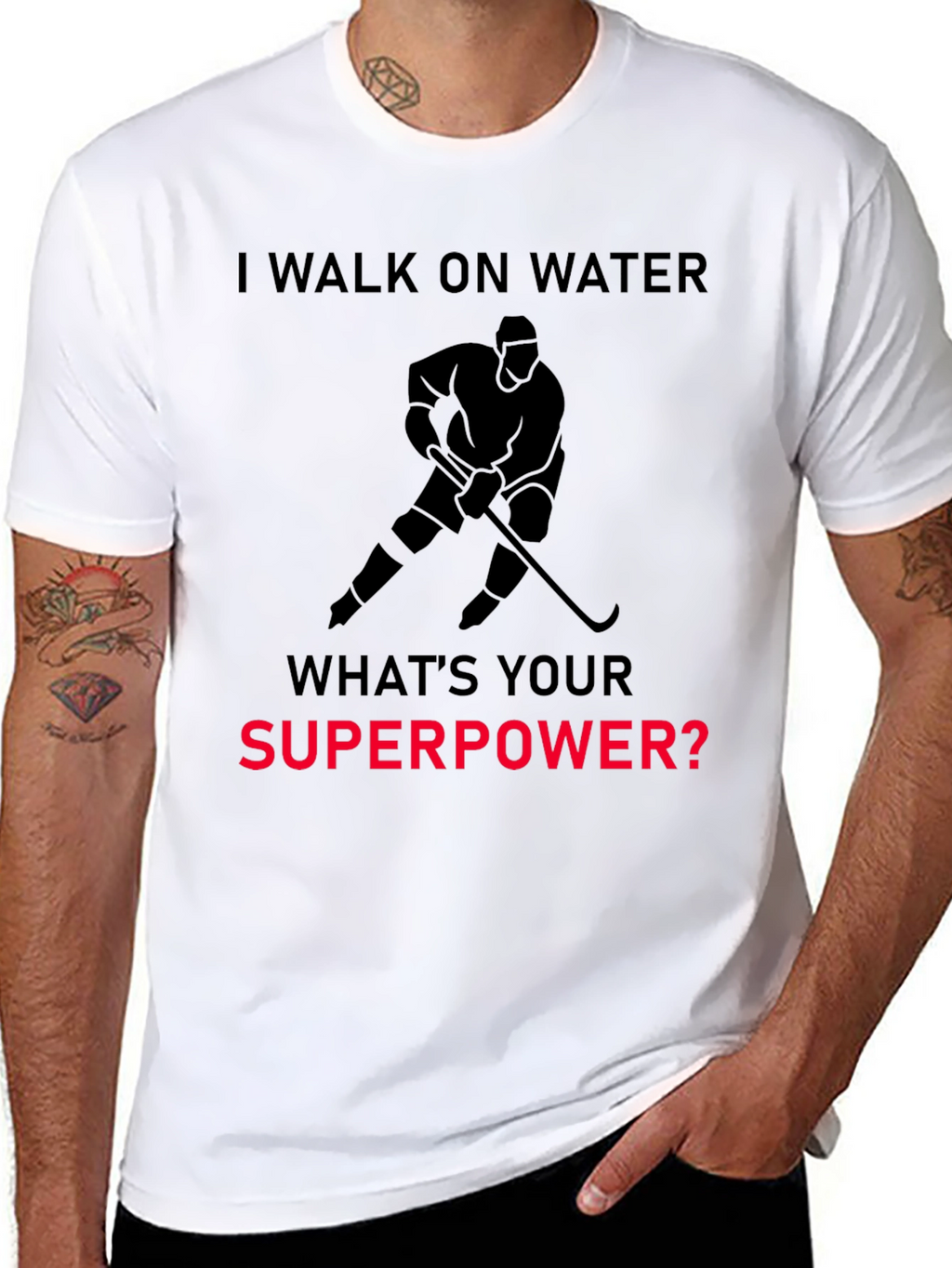 I Walk On Water Hockey Superpower T-Shirt