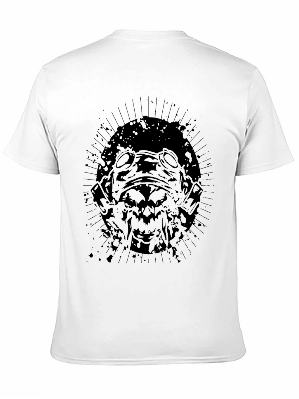 Mens Black Graphic Tee - Gas Mask Design
