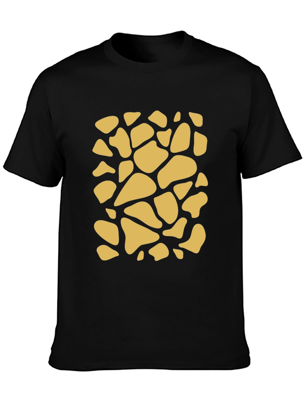 Unique Giraffe Print Black T-Shirt