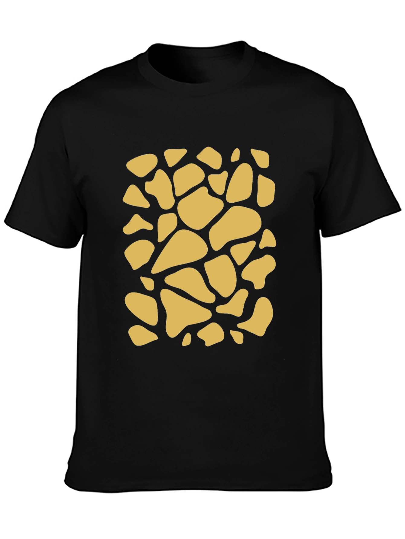 Unique Giraffe Print Black T-Shirt