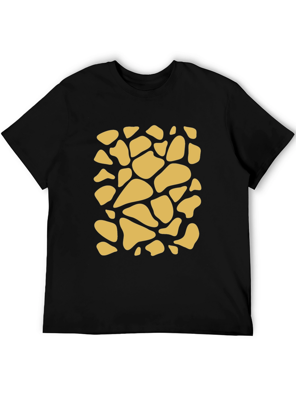 Unique Giraffe Print Black T-Shirt