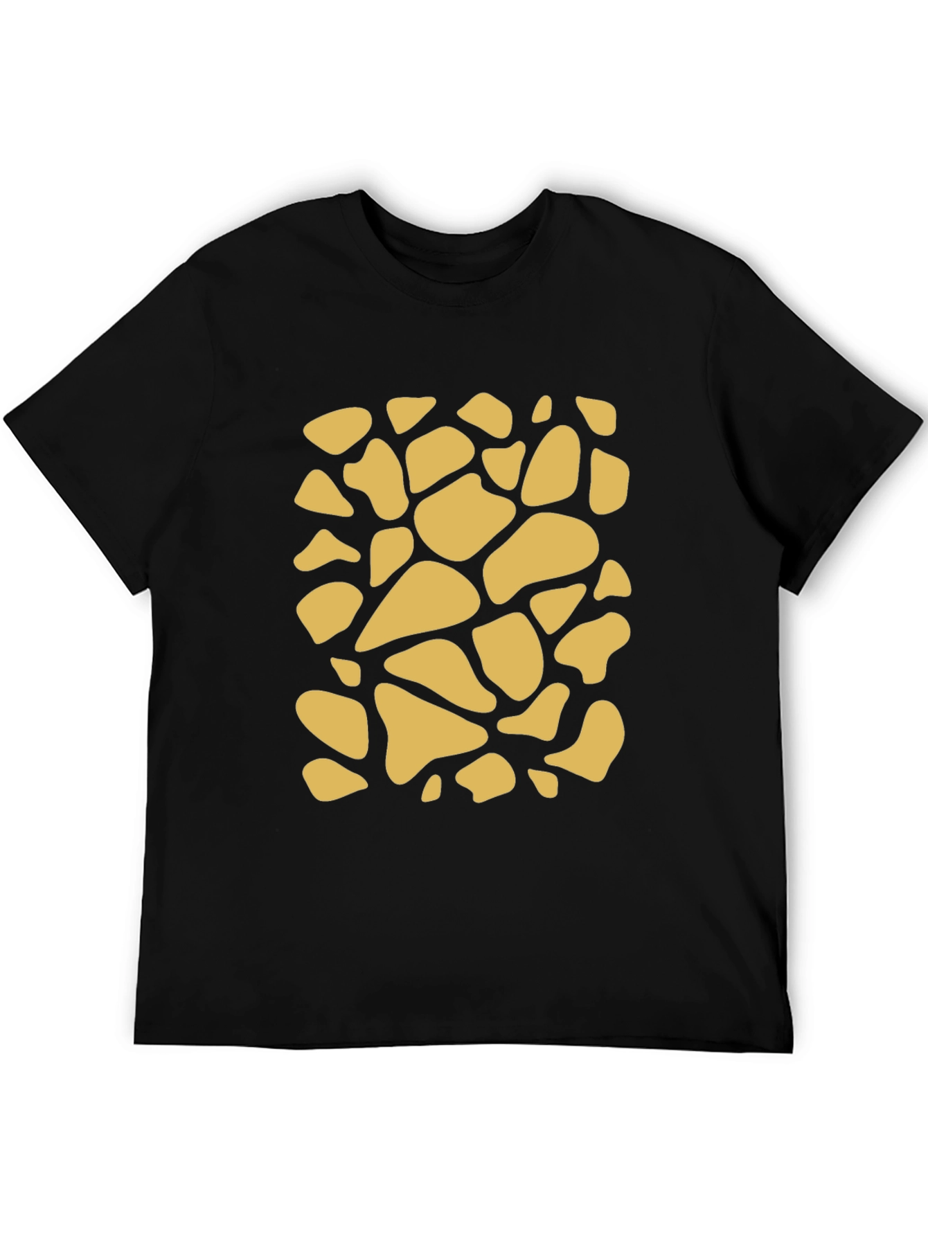 Unique Giraffe Print Black T-Shirt