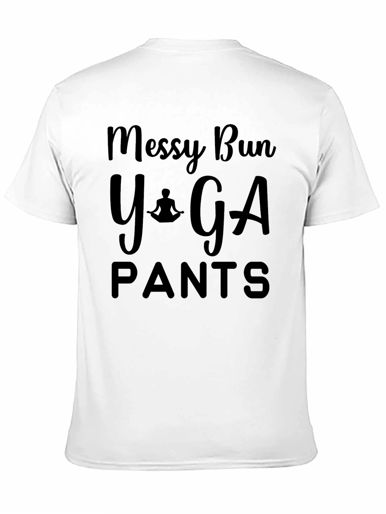Messy Bun Yoga Pants T-Shirt - Relaxed Comfort