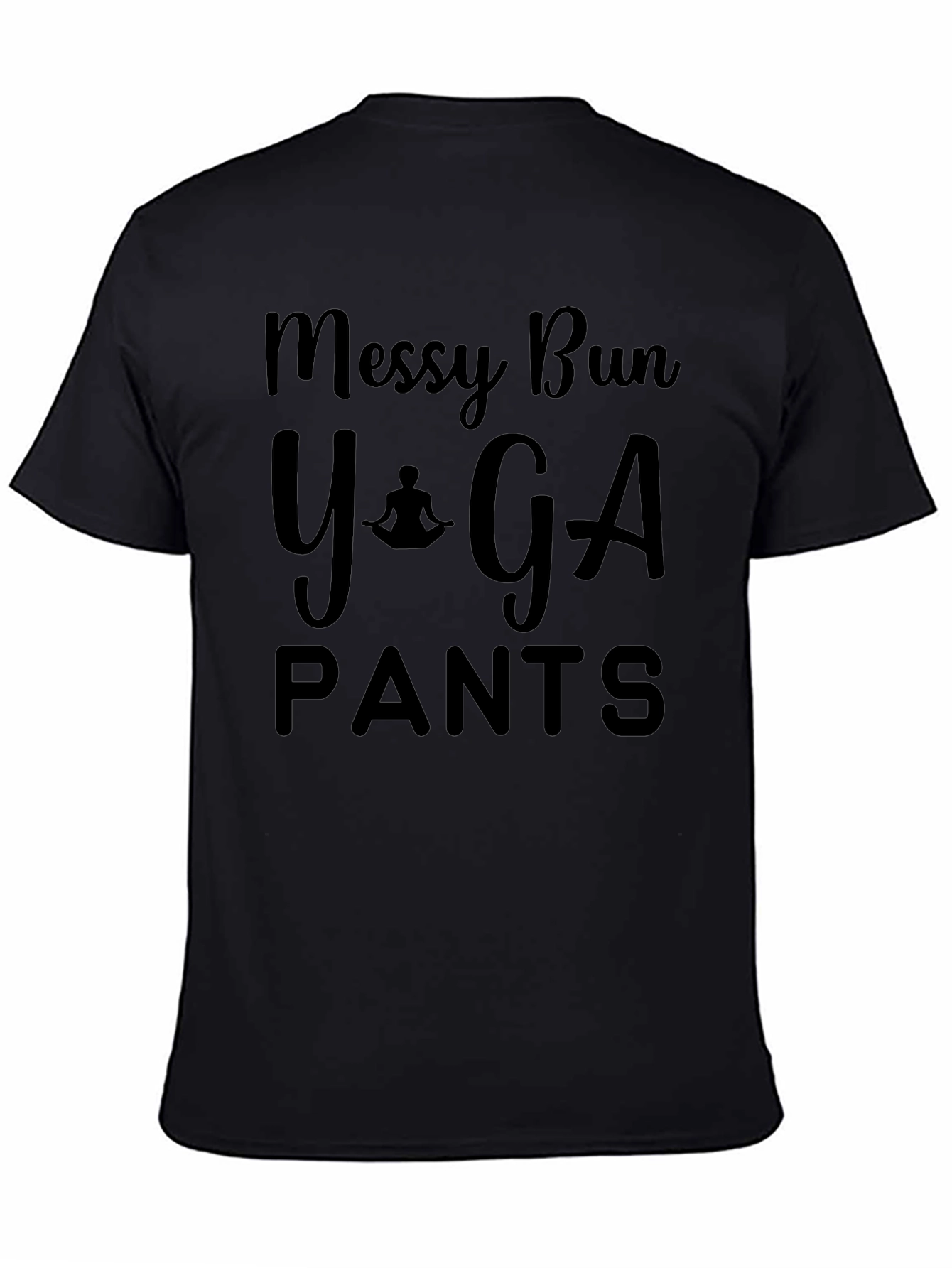 Messy Bun Yoga Pants T-Shirt - Relaxed Comfort