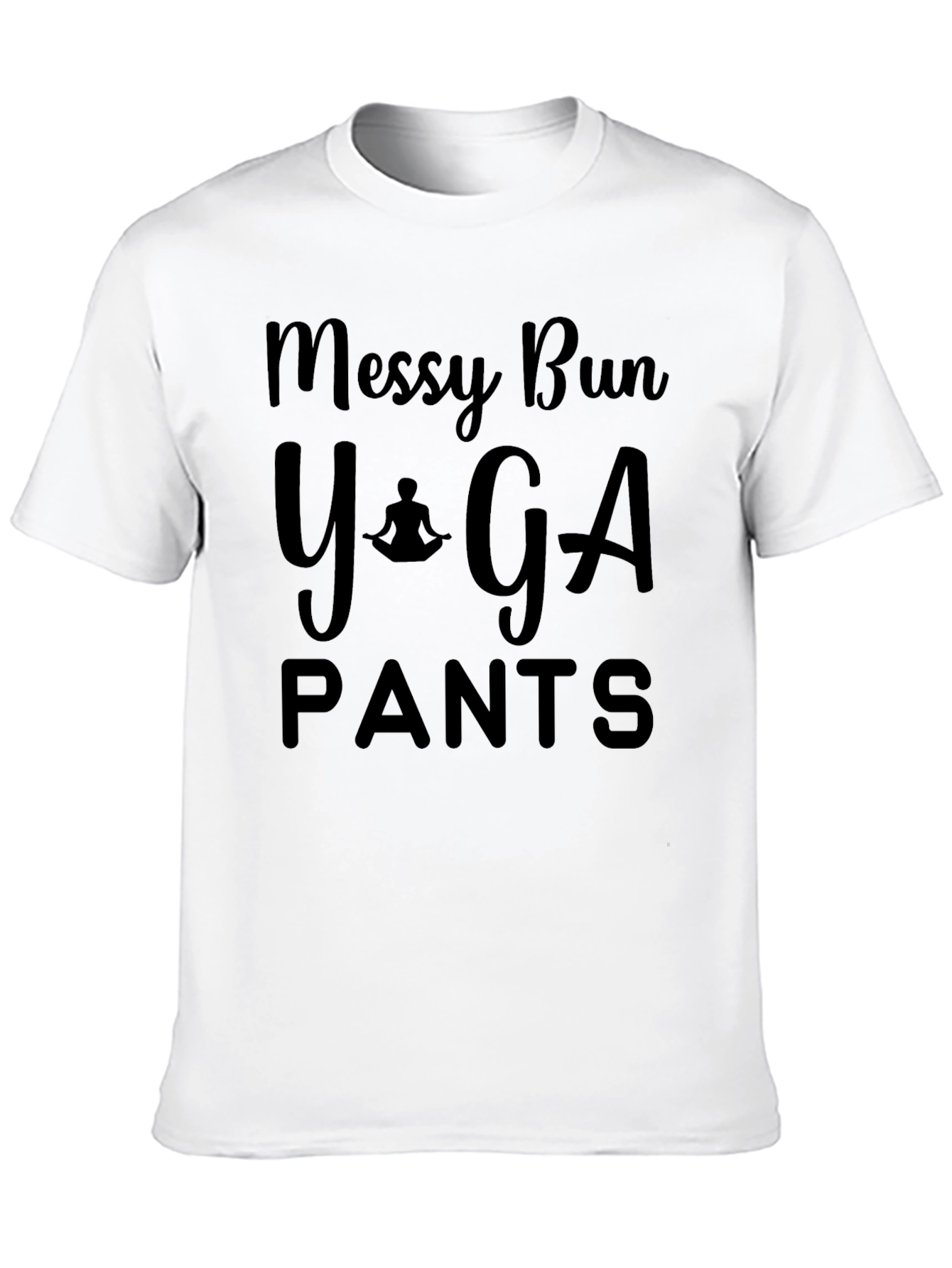 Messy Bun Yoga Pants T-Shirt - Relaxed Comfort