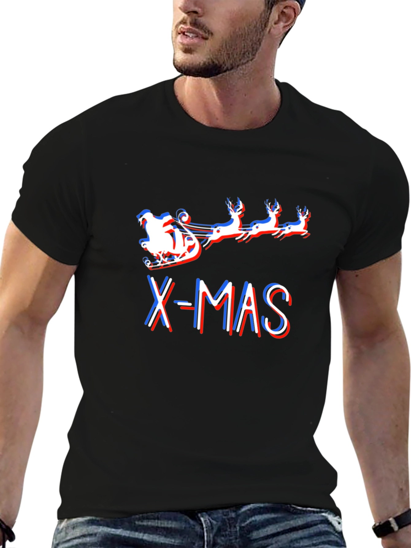 X-Mas Santa Sleigh Graphic T-Shirt