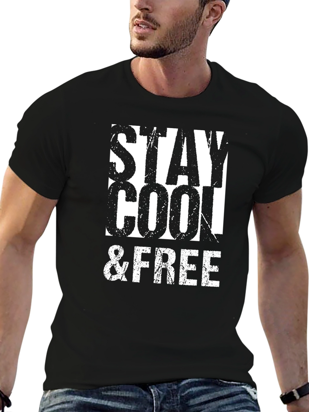 Stay Cool & Free Black T-Shirt