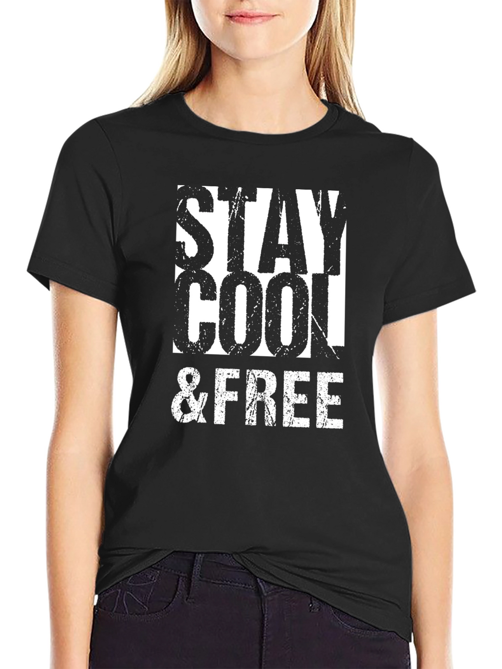 Stay Cool & Free Black T-Shirt