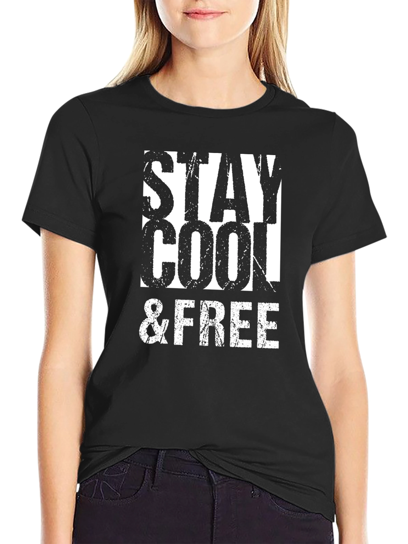 Stay Cool & Free Black T-Shirt