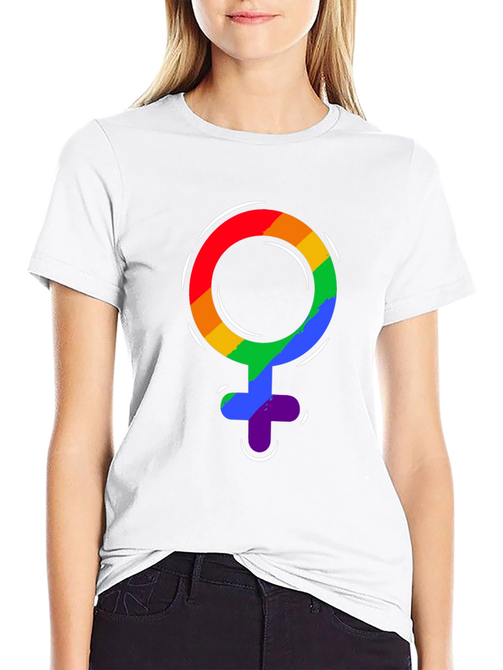 Pride Venus Symbol T-Shirt - LGBTQ+ Rainbow Design
