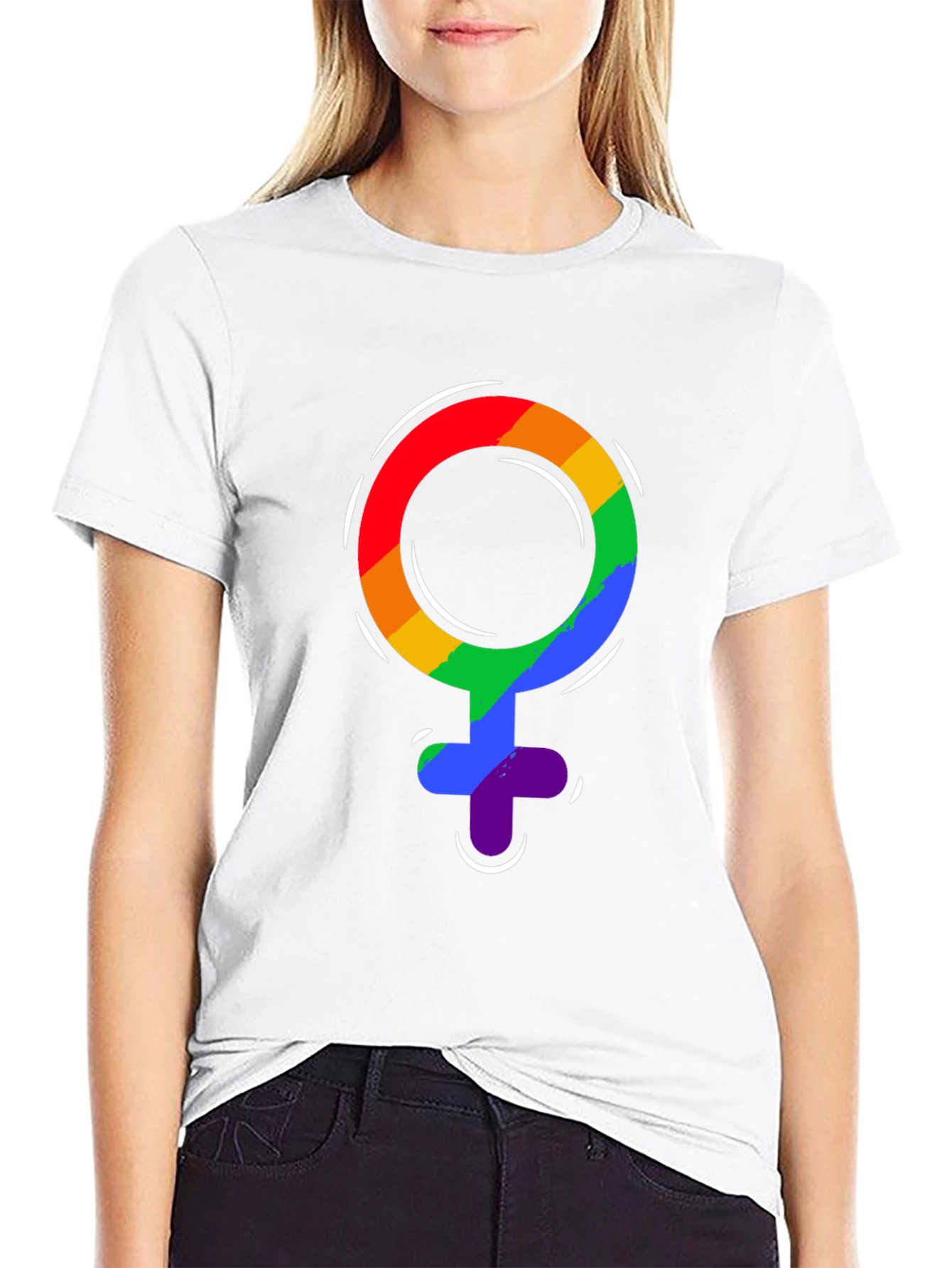 Pride Venus Symbol T-Shirt - LGBTQ+ Rainbow Design