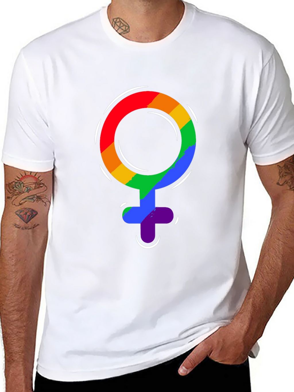 Pride Venus Symbol T-Shirt - LGBTQ+ Rainbow Design