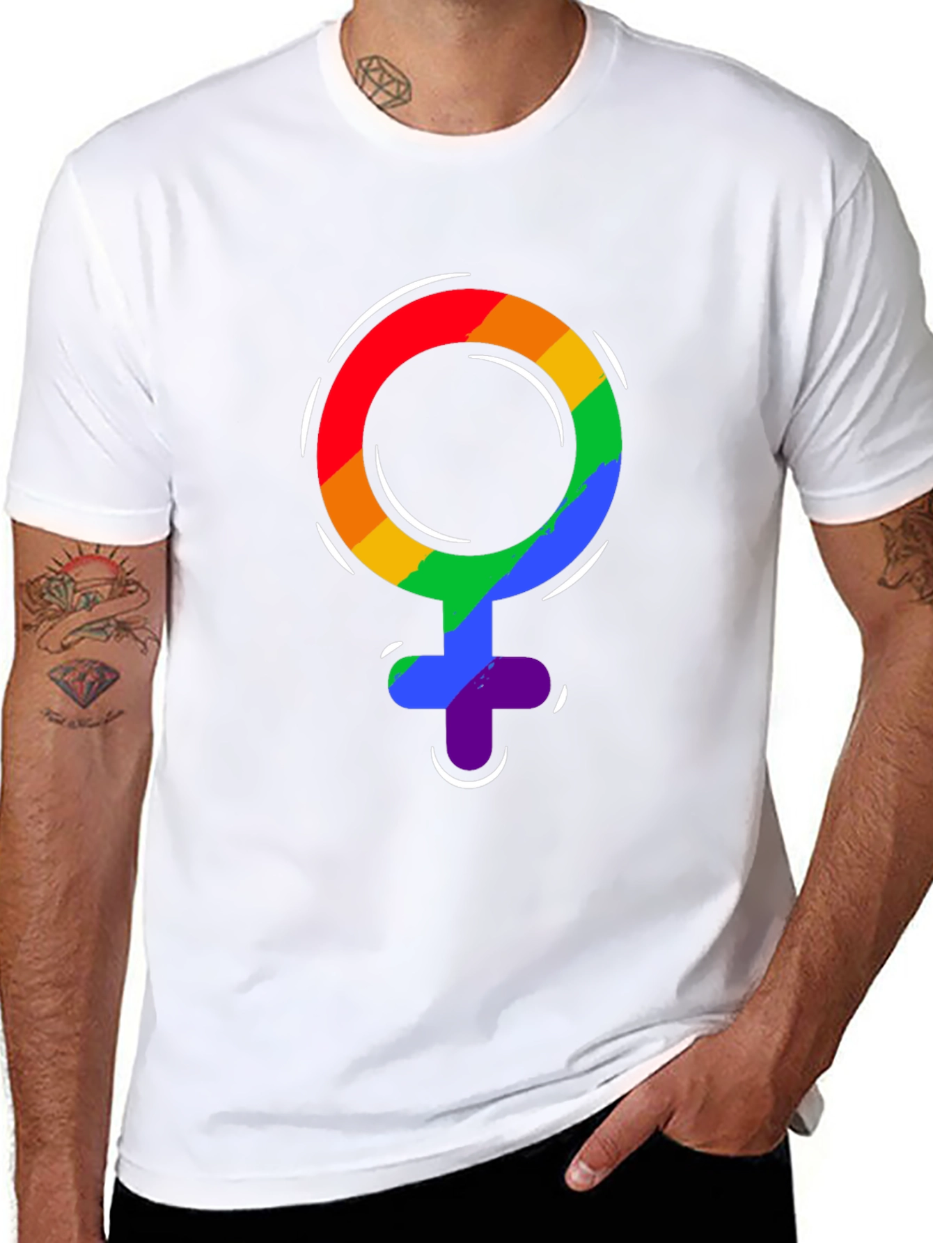 Pride Venus Symbol T-Shirt - LGBTQ+ Rainbow Design