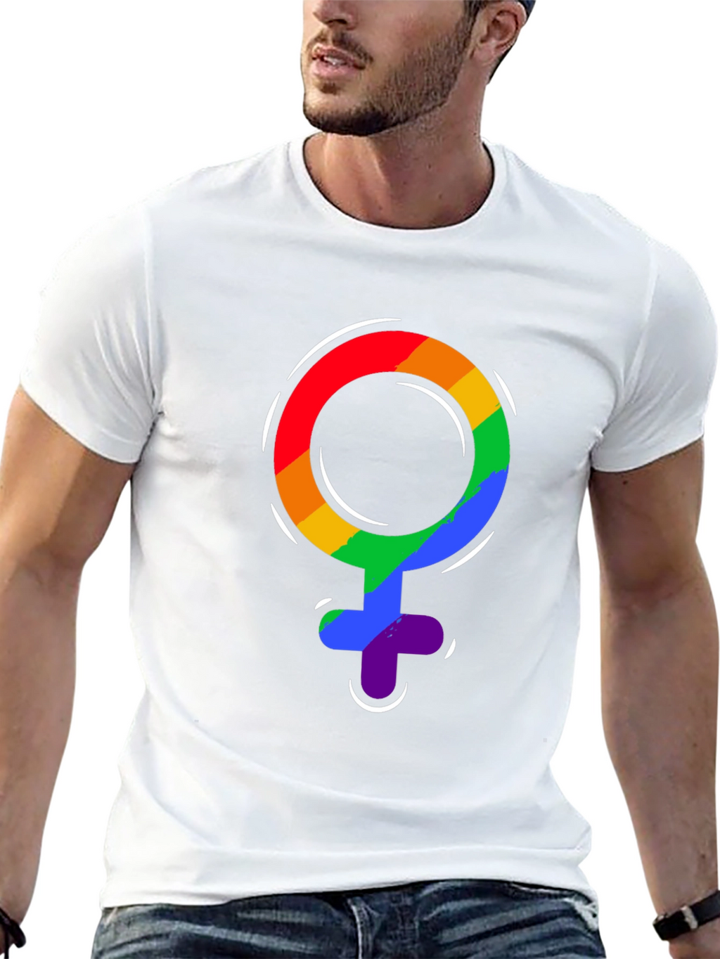 Pride Venus Symbol T-Shirt - LGBTQ+ Rainbow Design