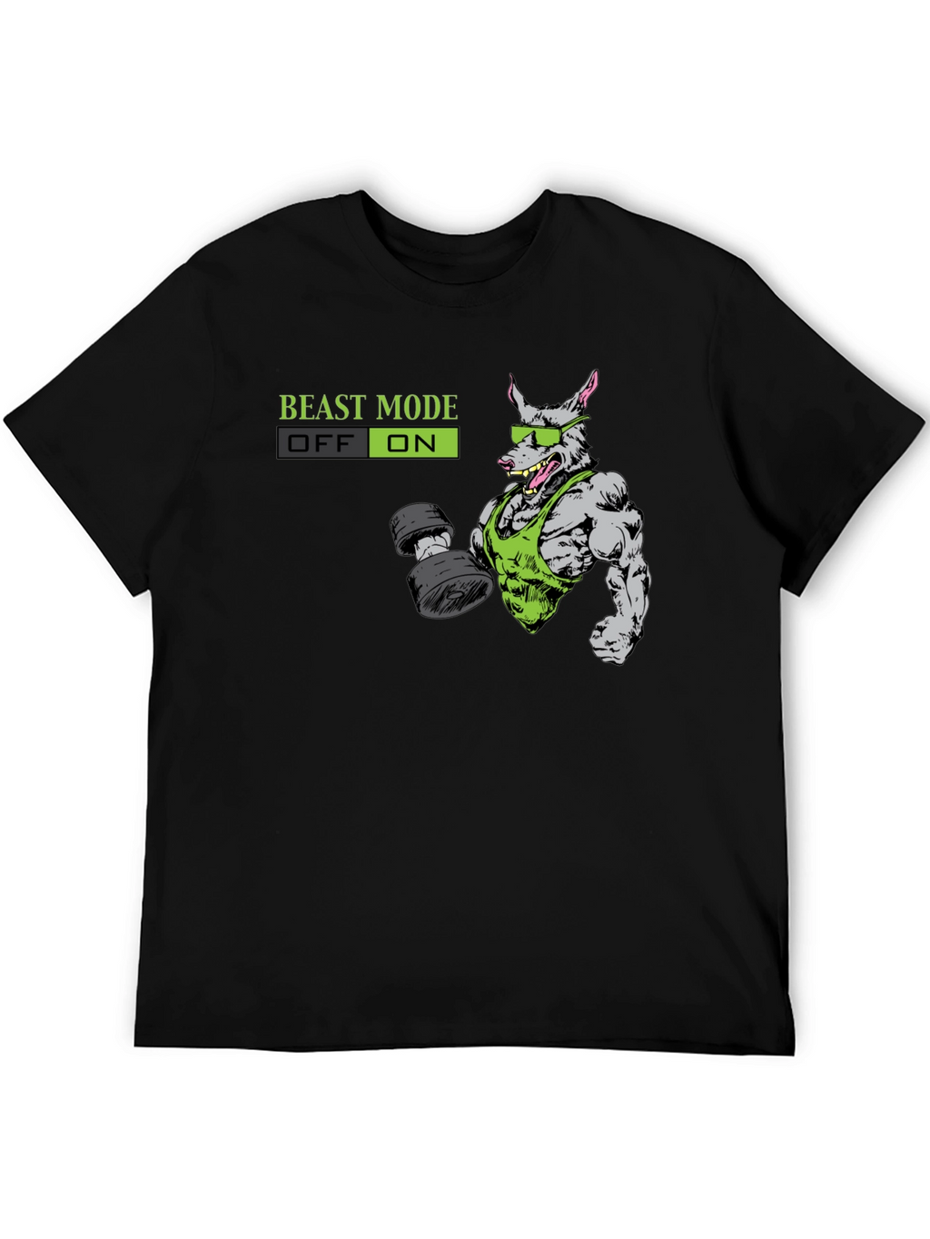 Beast Mode ON T-Shirt - Gym Rat Cartoon Design