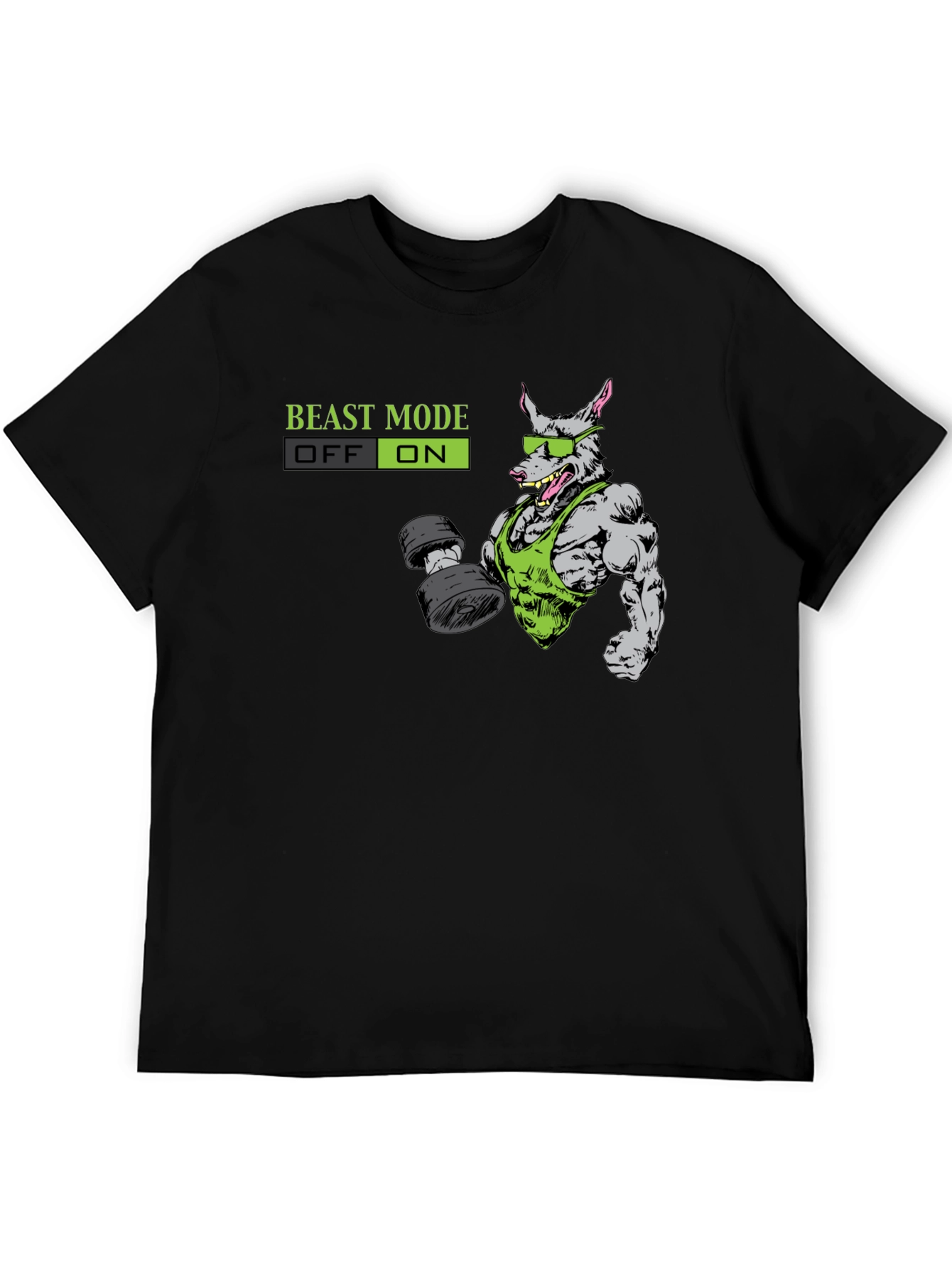 Beast Mode ON T-Shirt - Gym Rat Cartoon Design