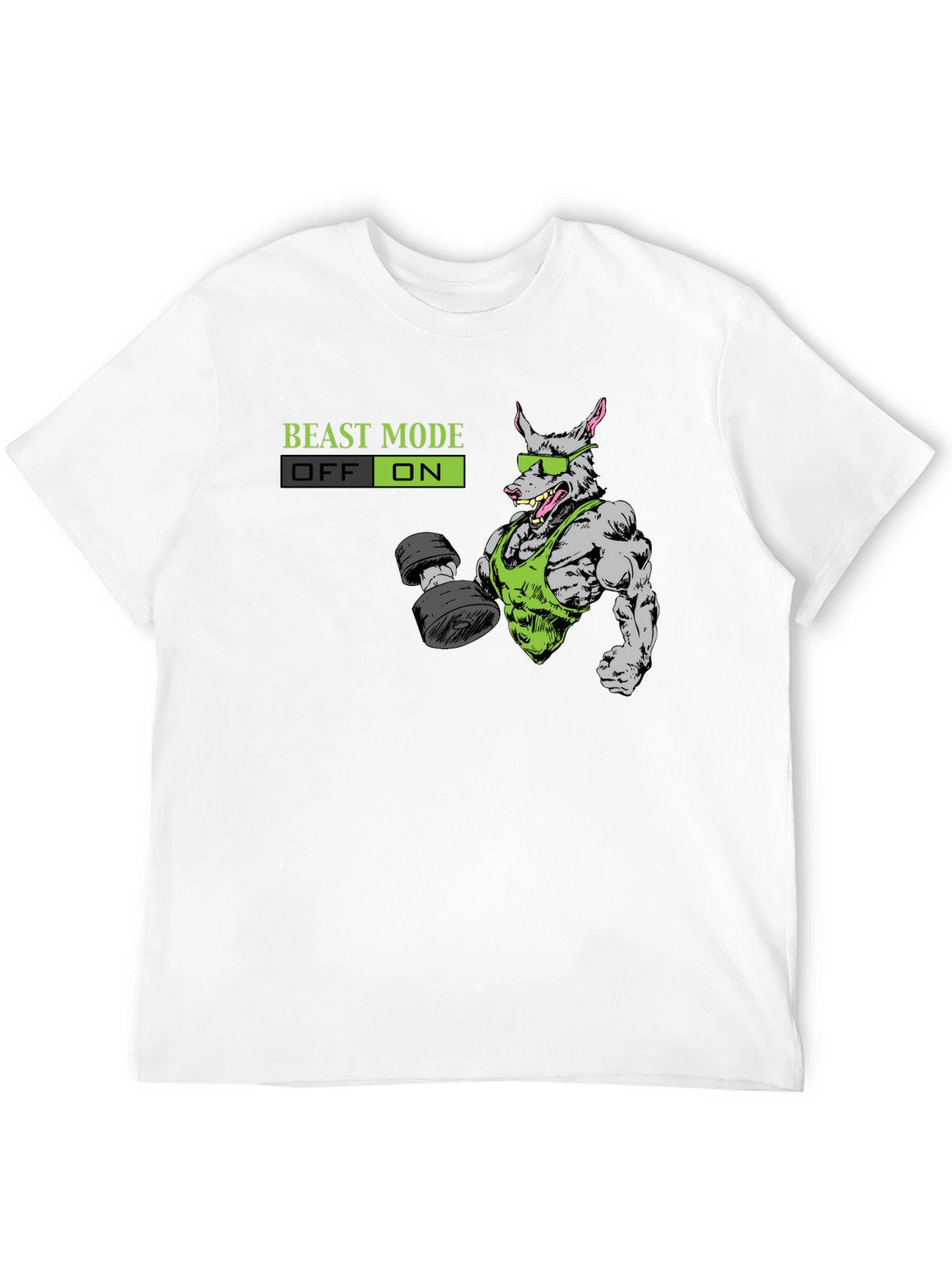 Beast Mode ON T-Shirt - Gym Rat Cartoon Design