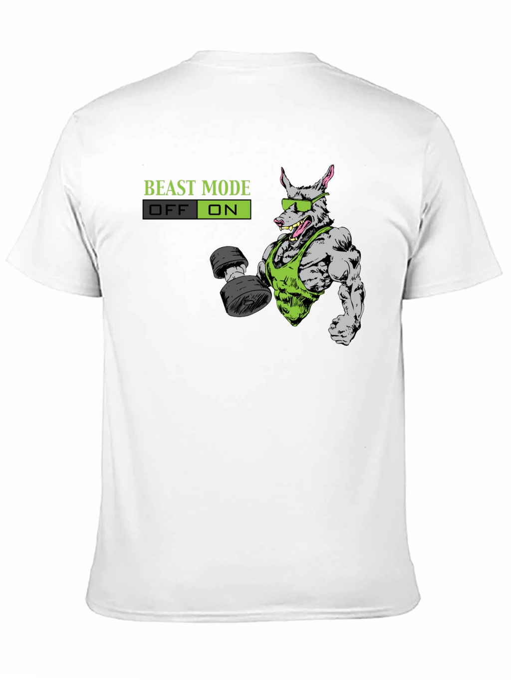Beast Mode ON T-Shirt - Gym Rat Cartoon Design