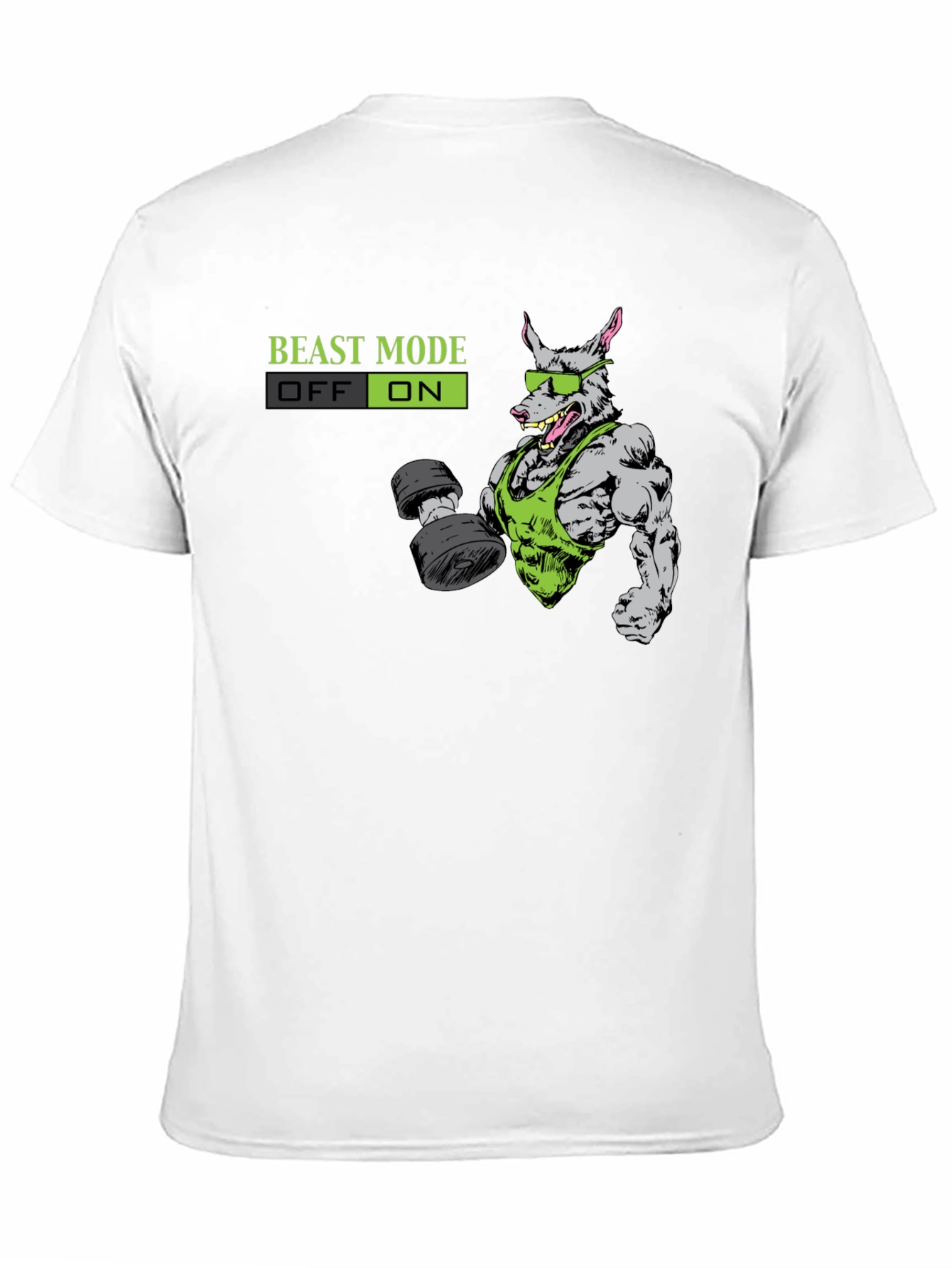Beast Mode ON T-Shirt - Gym Rat Cartoon Design