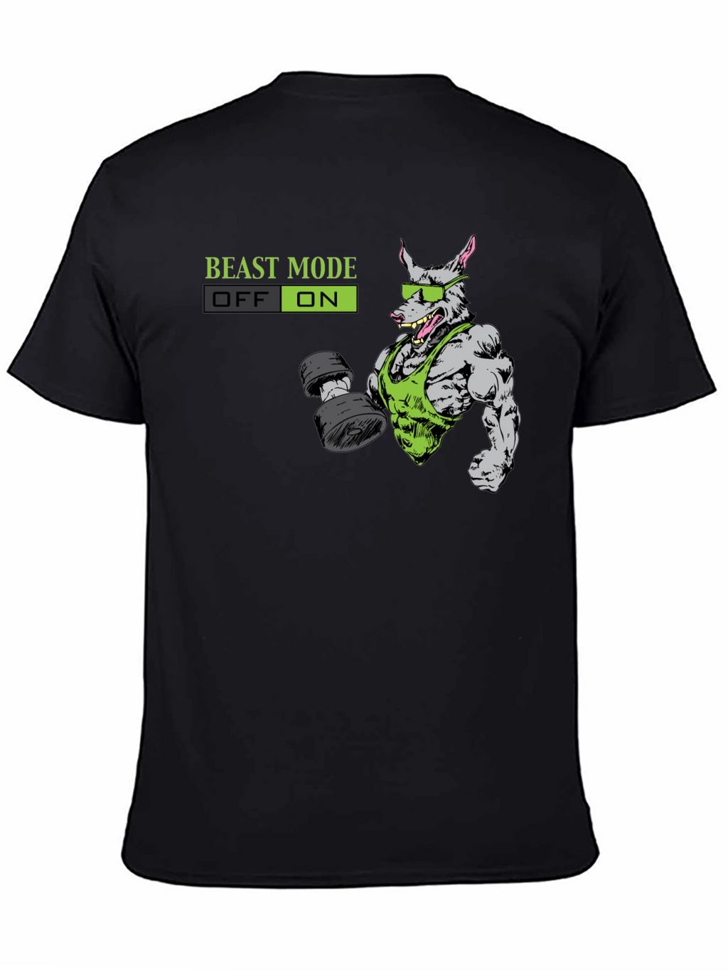 Beast Mode ON T-Shirt - Gym Rat Cartoon Design