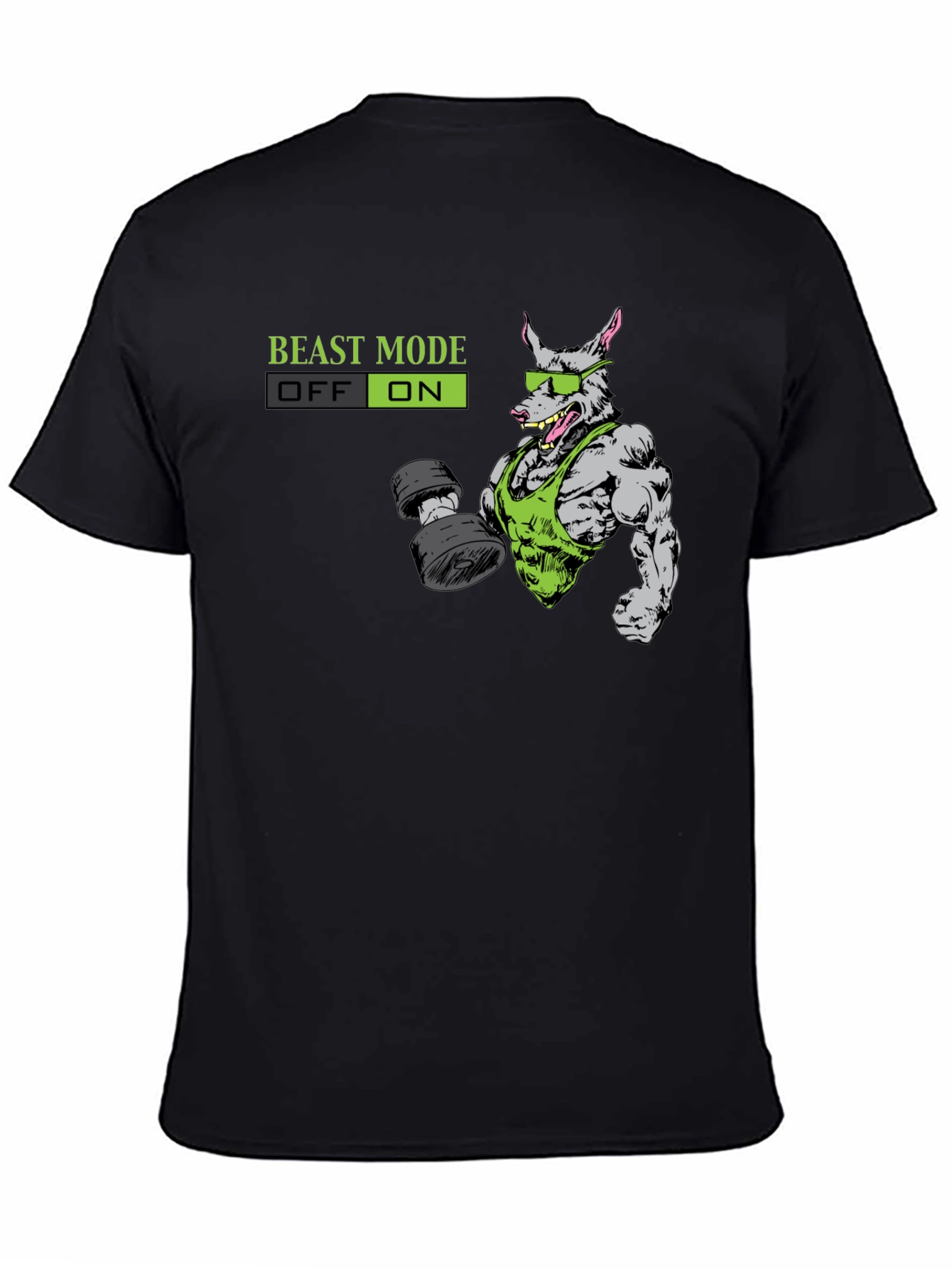 Beast Mode ON T-Shirt - Gym Rat Cartoon Design