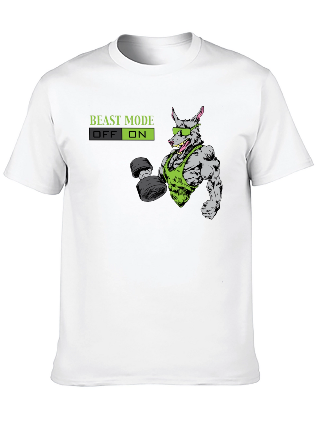 Beast Mode ON T-Shirt - Gym Rat Cartoon Design