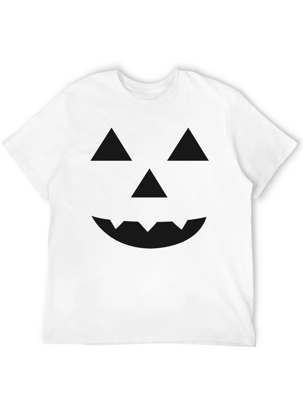 Mens Halloween Pumpkin Face Black T-Shirt