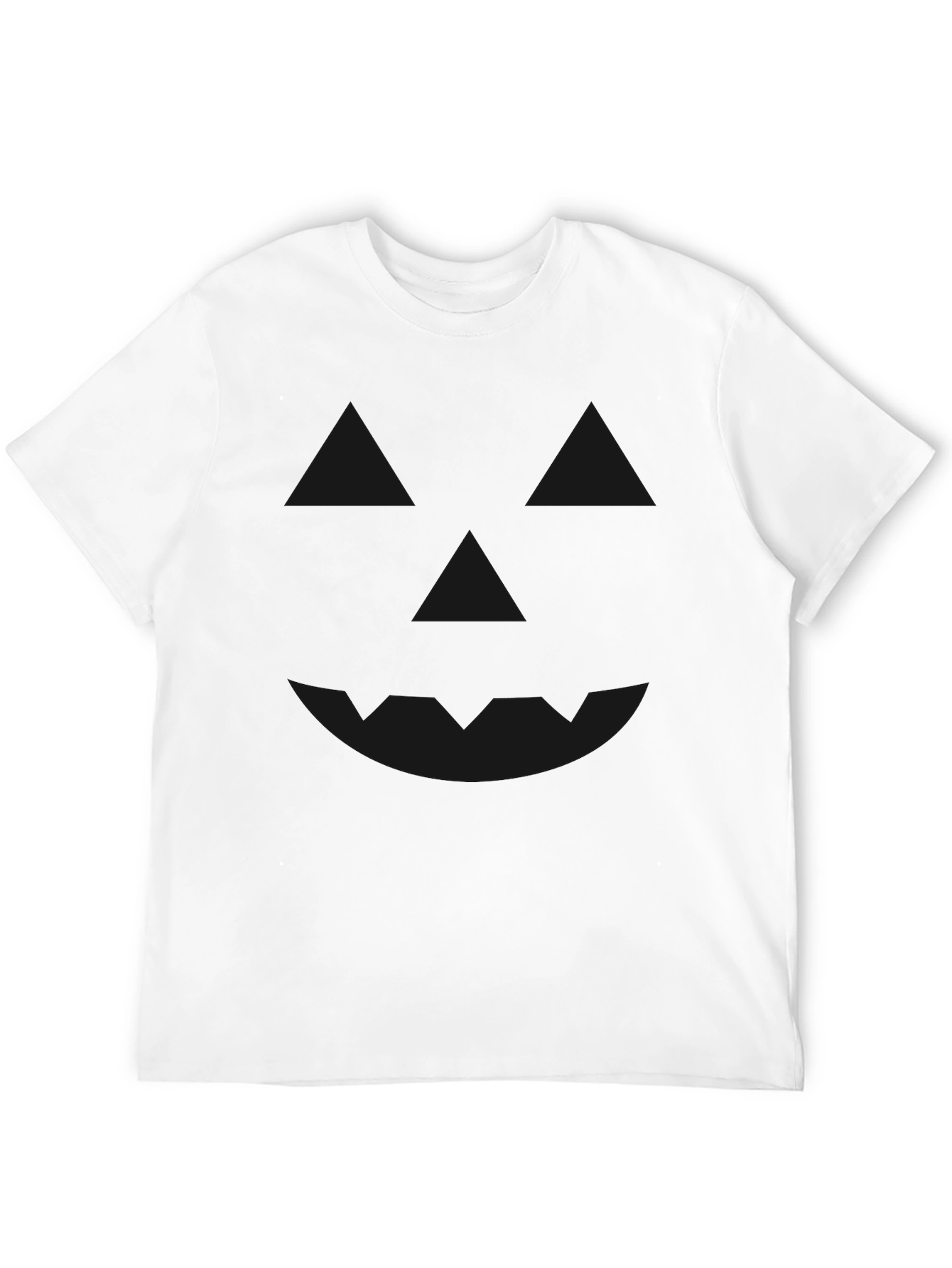 Mens Halloween Pumpkin Face Black T-Shirt