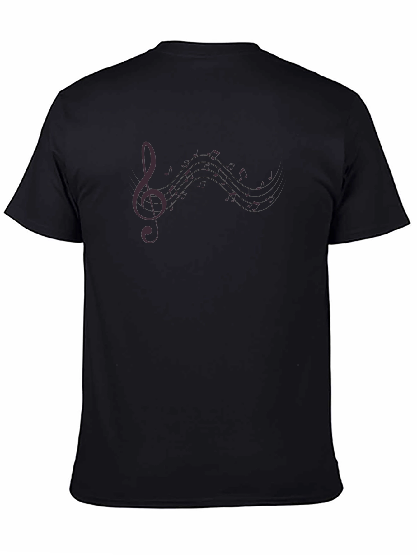 Mens Black Music Note Graphic Tee