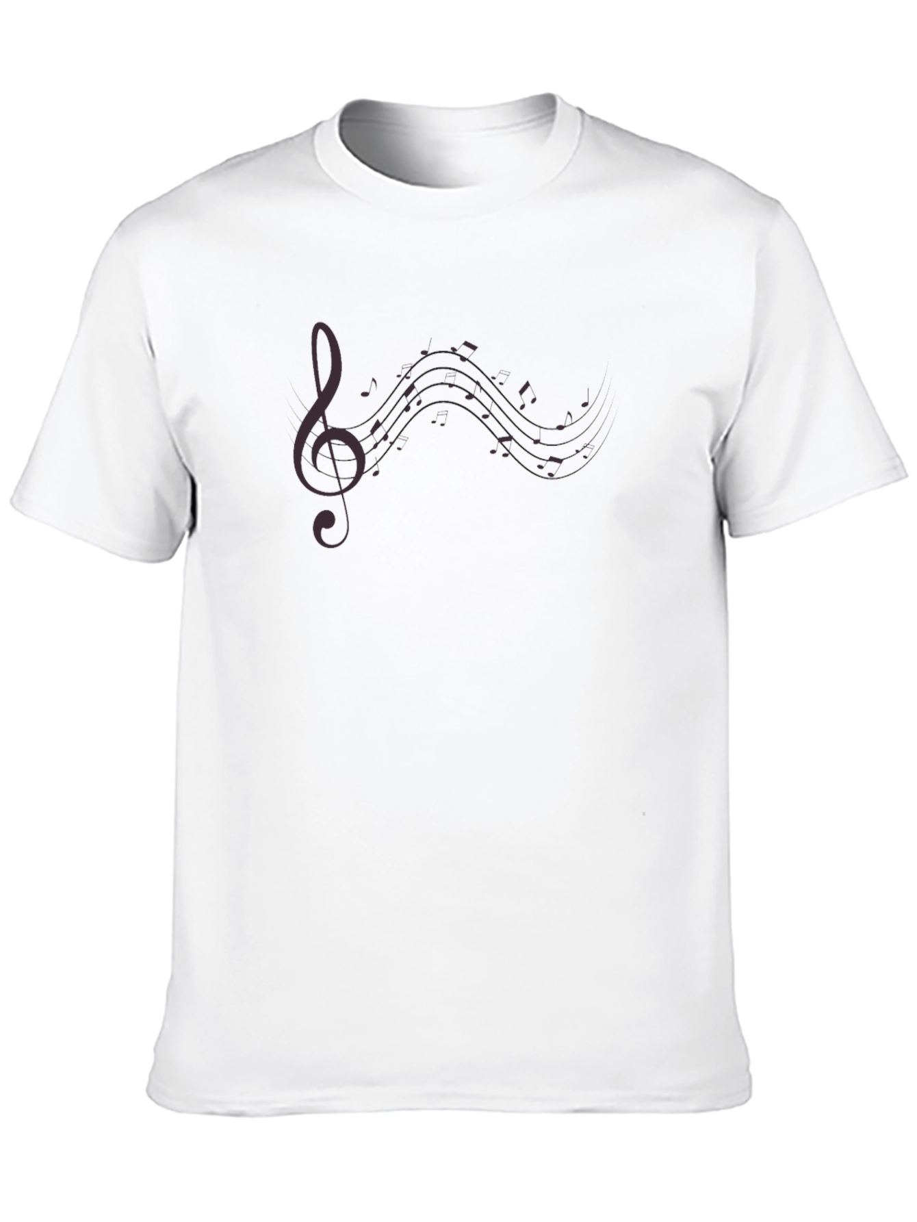 Mens Black Music Note Graphic Tee