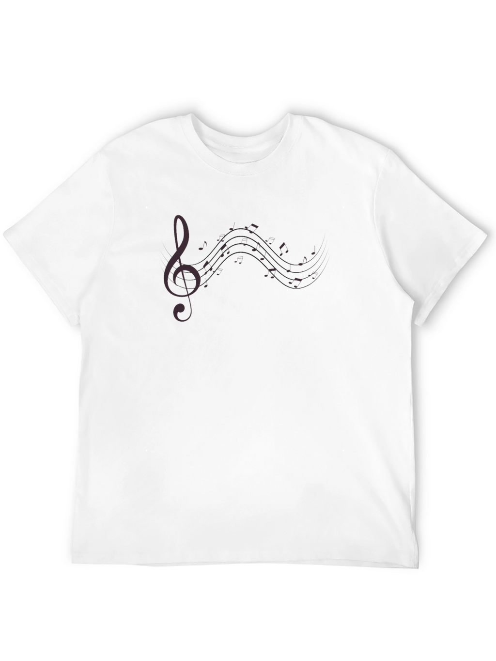 Mens Black Music Note Graphic Tee
