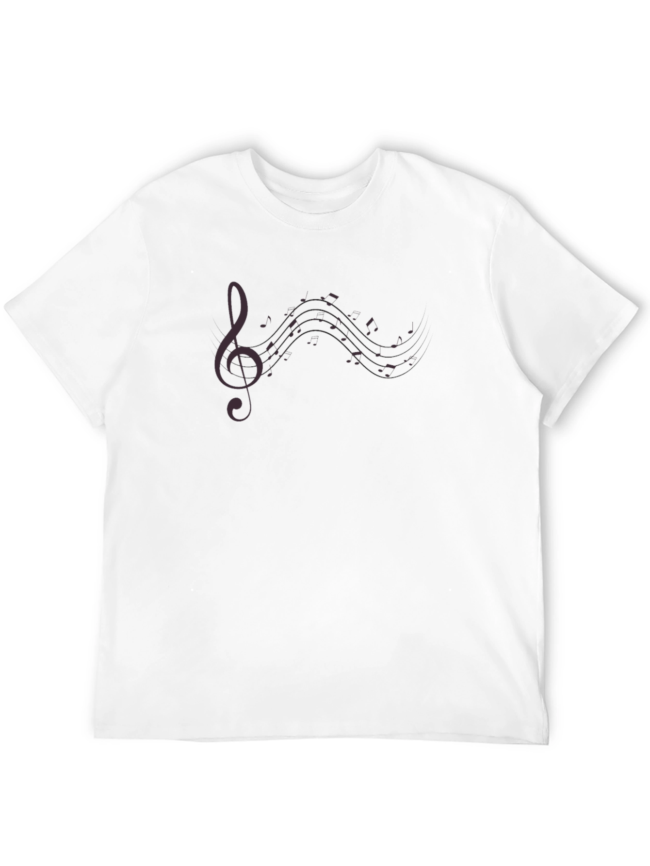Mens Black Music Note Graphic Tee
