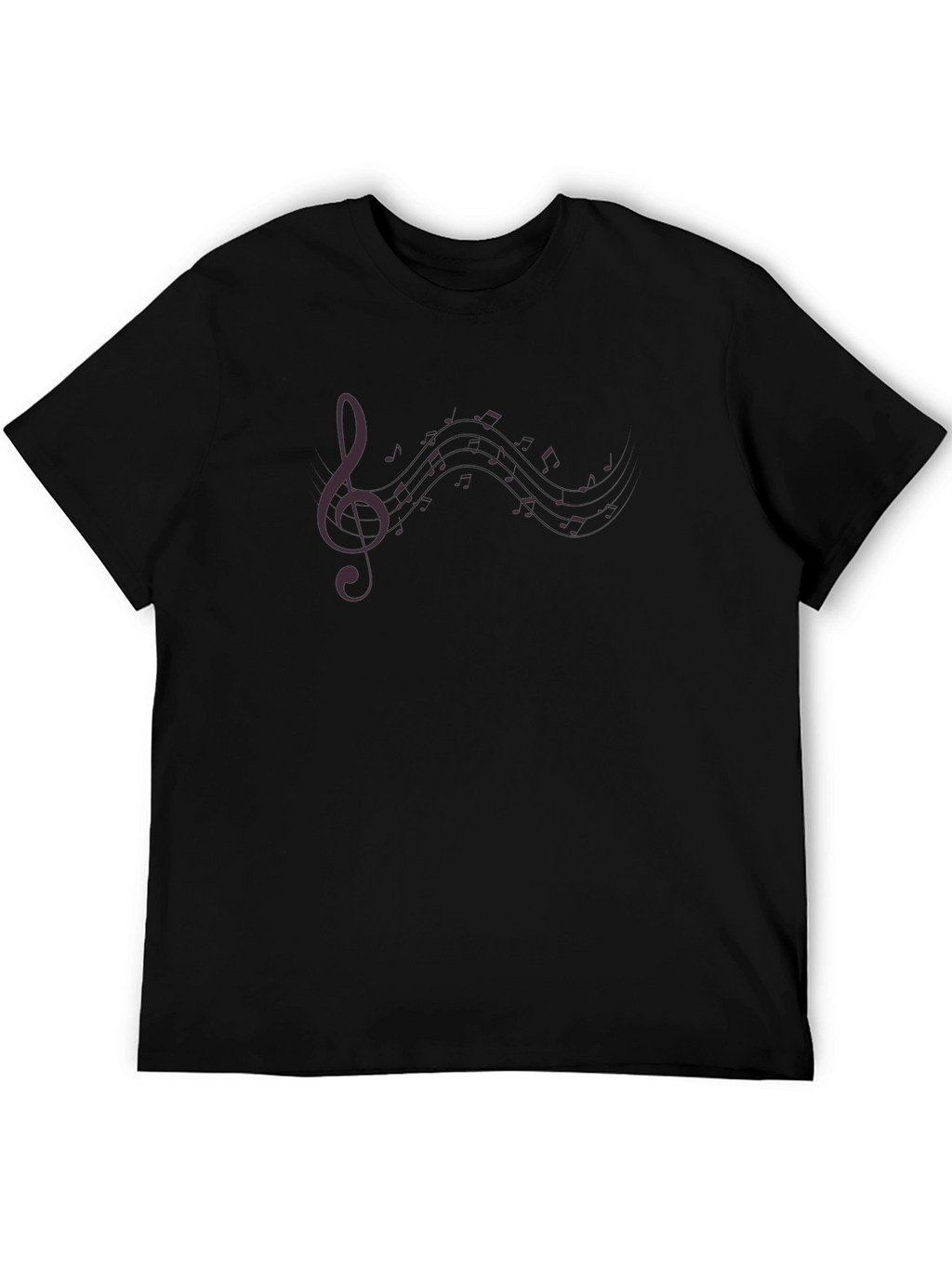 Mens Black Music Note Graphic Tee