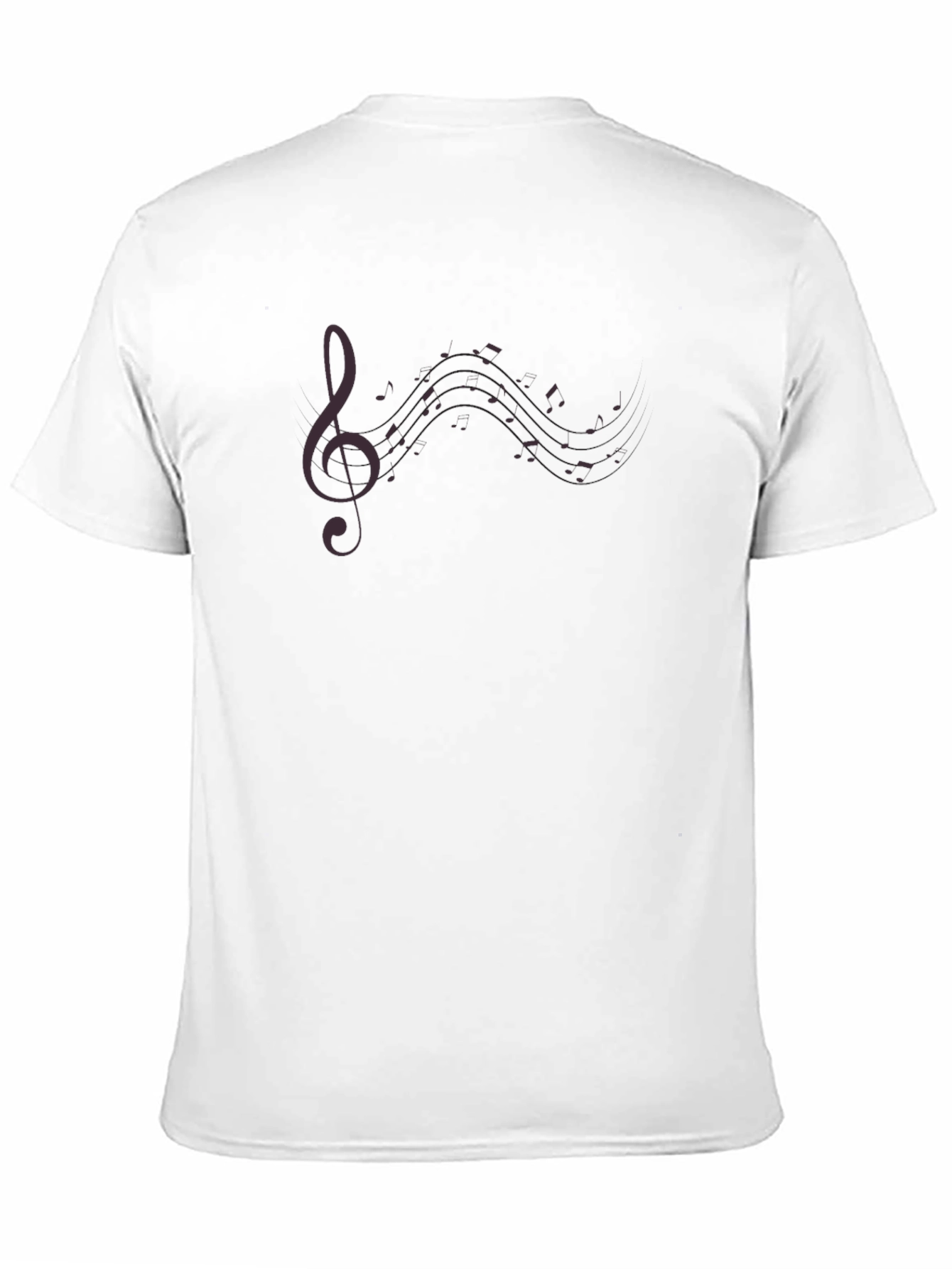 Mens Black Music Note Graphic Tee