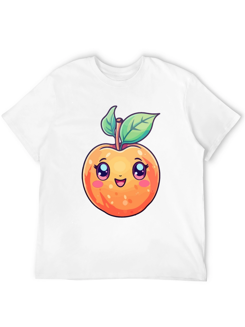 Cute Cartoon Peach Black T-Shirt
