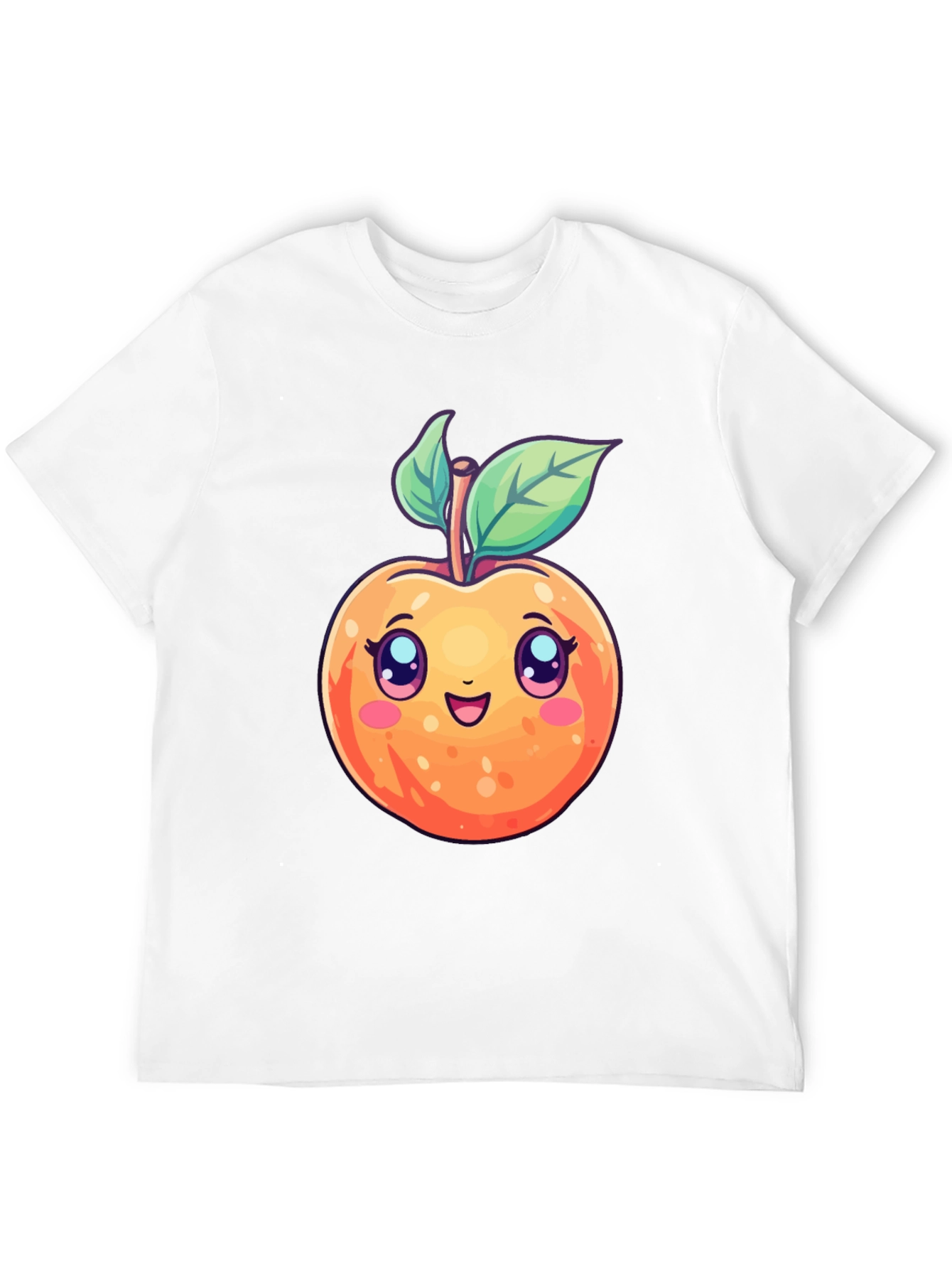 Cute Cartoon Peach Black T-Shirt