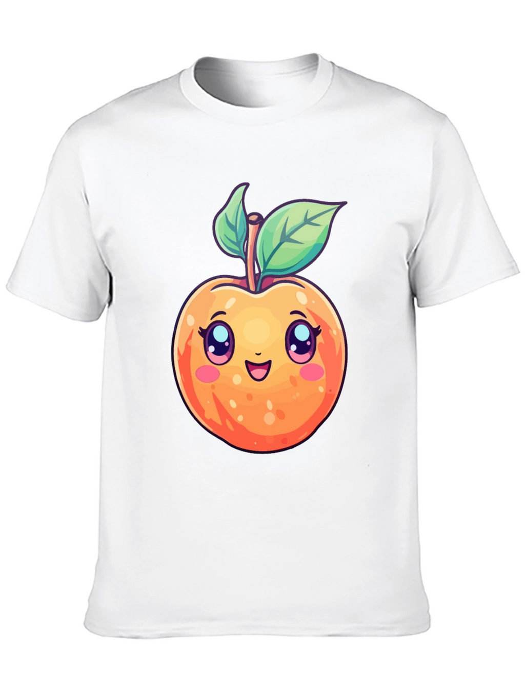 Cute Cartoon Peach Black T-Shirt