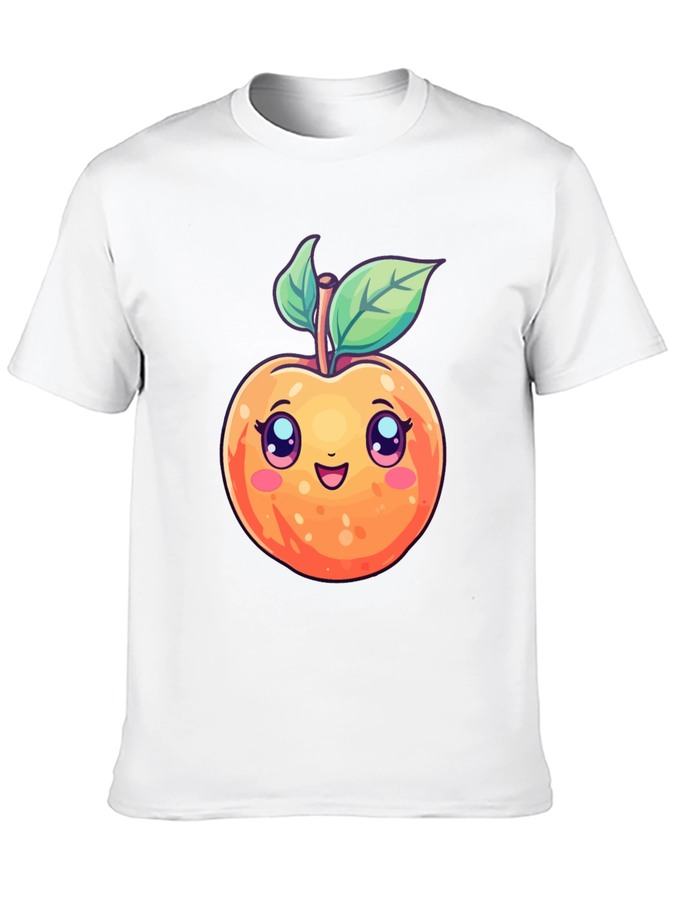 Cute Cartoon Peach Black T-Shirt