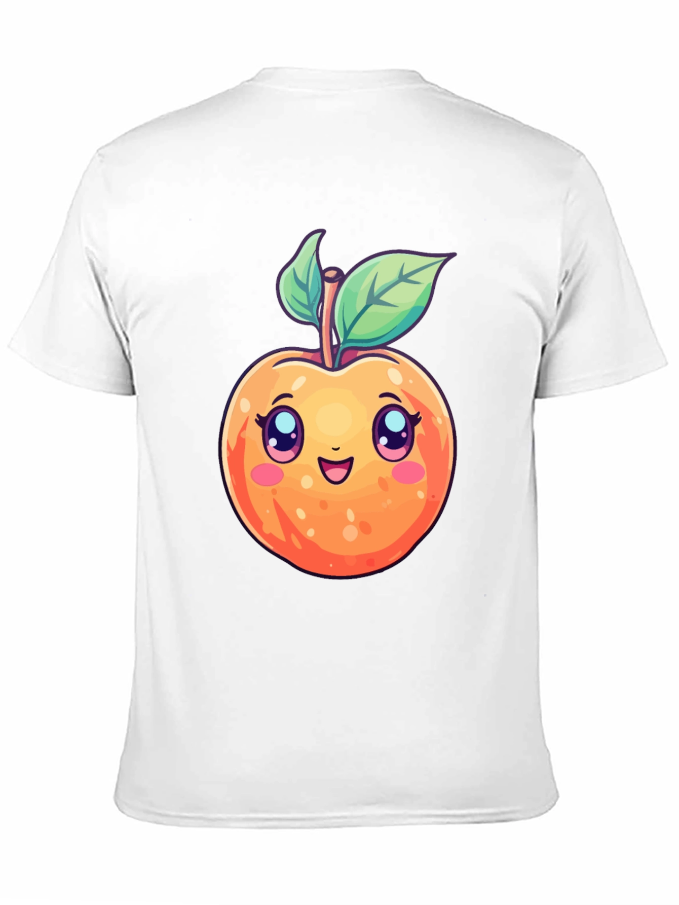 Cute Cartoon Peach Black T-Shirt