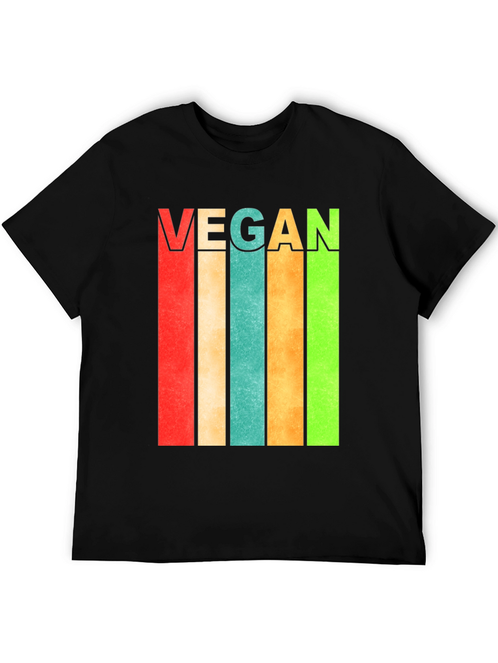 Retro Vegan Striped T-Shirt - Bold Statement Tee